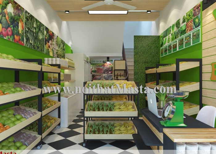 THIẾT KẾ SHOP THỰC PHẨM SẠCH - BÒ VÀNG - HÀ NỘI